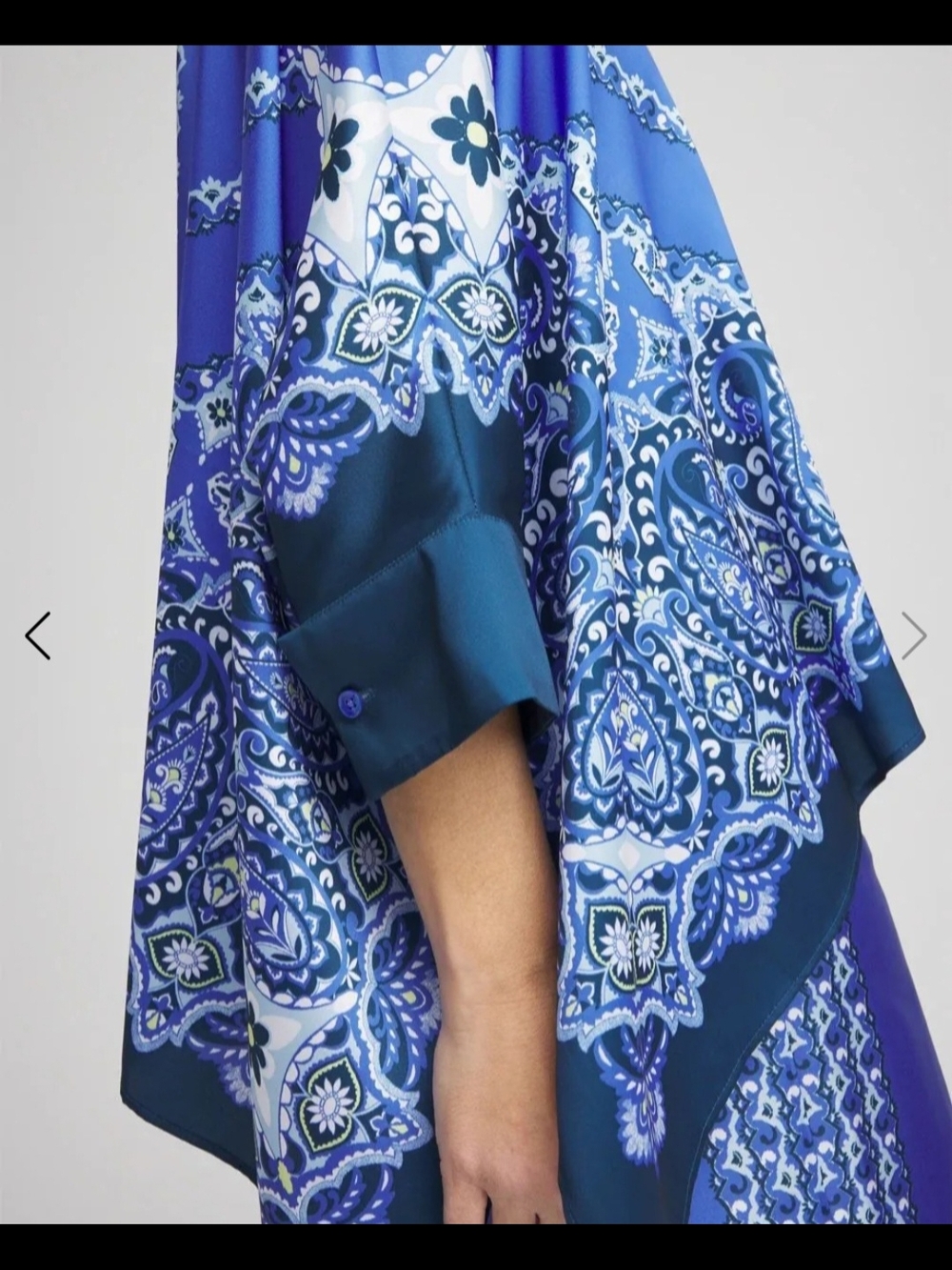 🔥Chico's Blue Printed Paisley Tunic Kimono Poncho Top & FREE GIFT L-XL - Picture 3 of 16